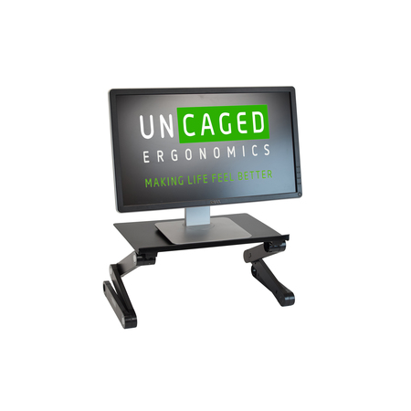 UNCAGED ERGONOMICS Workez Monitor Stand Adjustable Height Single Computer Monitor Riser WEMS-b